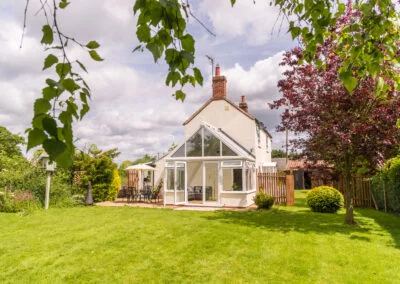 Heath Cottage garden view towards cottage